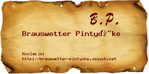 Brauswetter Pintyőke névjegykártya